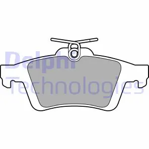 Комплект гальмівних колодок задн, FORD TOURNEO CONNECT V408 NADWOZIE WIELKO, TRANSIT CONNECT, TRANSIT CONNECT V408 FORD USA FOCUS 1.0-1.6D 09.11- DELPHI LP3653 (фото 1)