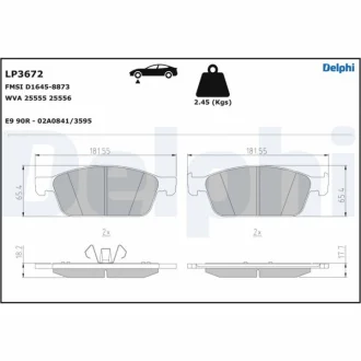 Тормозные колодки DELPHI LP3672