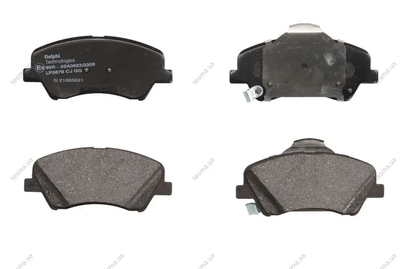 Комплект гальмівних колодок передн, HYUNDAI ACCENT V, BAYON, I20 III, SOLARIS KIA RIO IV, STONIC 1.0-1.6D 01.17- DELPHI LP3678 (фото 1)