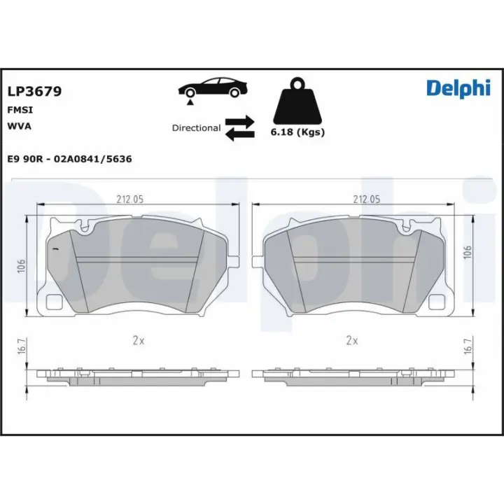 Гальмівні колодки DELPHI LP3679 (фото 1)