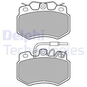 Комплект гальмівних колодок передн, PEUGEOT 106 I/HATCHBACK, 106 II/HATCHBACK, 205 I, 205 II, 205/HATCHBACK, 309 I, 309 II, 309/HATCHBACK 1.0-1.9D 02.83-03.01 DELPHI LP536
