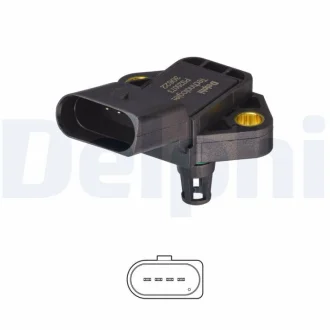 PS20073-12B1 Delphi Датчик тиску наддуву DELPHI PS2007312B1