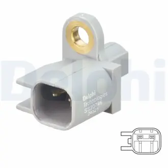 Датчик ABS задн лів/прав VOLVO V40 FORD C-MAX II, FOCUS III, GRAND C-MAX, KUGA II, KUGA III, TOURNEO CONNECT V408 NADWOZIE WIELKO, TRANSIT CONNECT, TRANSIT CONNECT V408 1.0-Electric 04.10- DELPHI SS20746