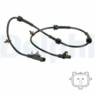 Датчик ABS задн Лів/Прав NISSAN QASHQAI II, X-TRAIL III 1.2-1.7D 11.13- DELPHI SS20825