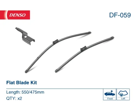 Щітка склоочисника безкаркасна передн (2шт) Flat Blades 550/475мм MERCEDES GLK (X204) JEEP RENEGADE 06.08- DENSO DF059