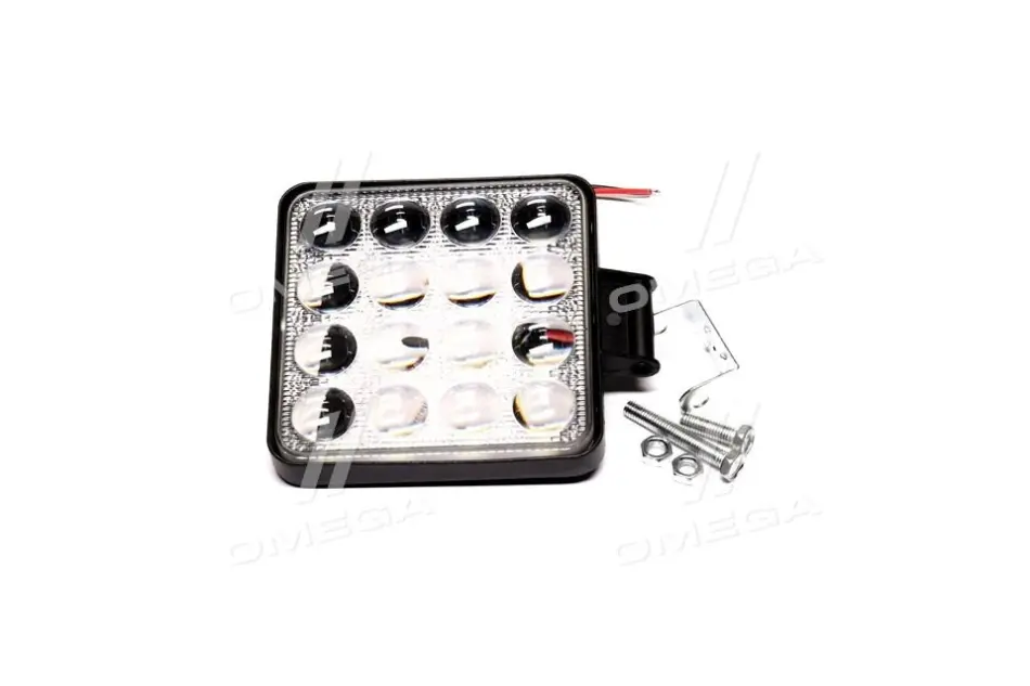 Фара LED квадратна 48W 6000K (16 діодів) (10.5см х 10.5см х 1.5см) 3D лінза ДК DK DK3721 (фото 1)