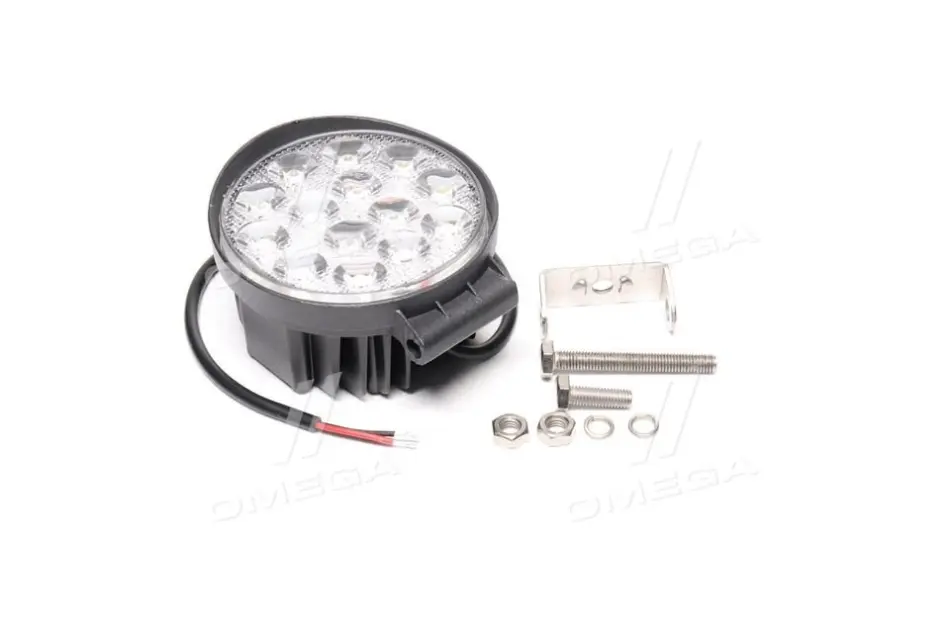 Фара LED круглая 42W, 14 ламп, 116*137,5мм, широкий луч <ДК> DK DK B2-42W-B FL (фото 1)