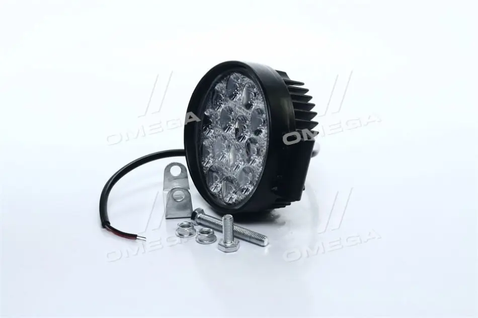 Фара LED круглая 42W, 14 ламп, 116*137,5мм, узкий луч <ДК> DK DK B2-42W-B SL (фото 1)
