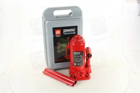 Домкрат бутилочний. 6т пластик. червоний H=200-385 ДК DK JNS06PVC