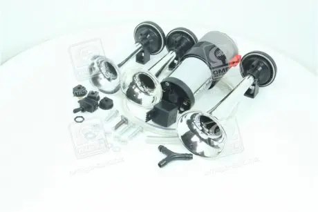 Сигнал дудка с компрессором 3шт хром 153/165/215мм 12V <ДК> DK SLA1015C