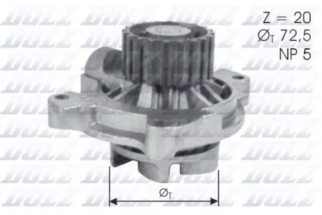 VW помпа води Audi 100 2.4D,2.5TDI 91- DOLZ A180