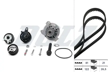 Водяной насос + комплект зубчатого ремня DOLZ KD052