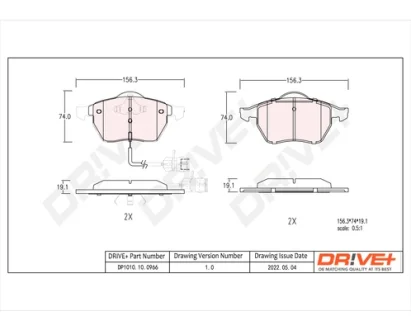 DP1010.10.0966 Drive+ - Гальмівні колодки до дисків DRIVE+ DP1010100966