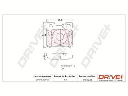 DP1010.10.1163 Drive+ - Гальмівні колодки до дисків DRIVE+ DP1010101163