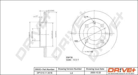 DP1010.11.0018 Drive+ - Гальмівний диск DRIVE+ DP1010110018