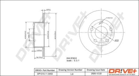 DP1010.11.0053 Drive+ - Гальмівний диск DRIVE+ DP1010110053