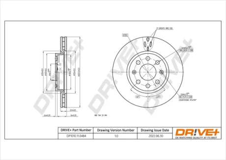 DP1010.11.0484 Drive+ - Гальмівний диск DRIVE+ DP1010110484