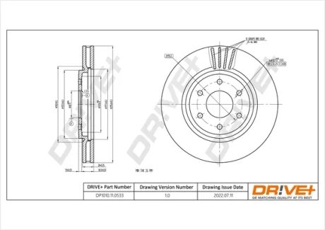DP1010.11.0533 Drive+ - Гальмівний диск DRIVE+ DP1010110533