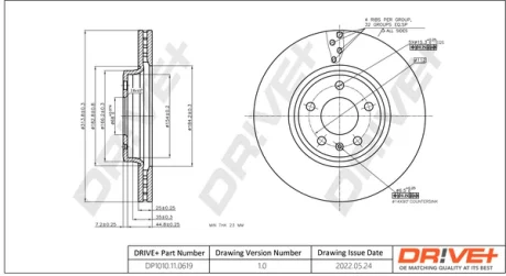 DP1010.11.0619 Drive+ - Гальмівний диск DRIVE+ DP1010110619
