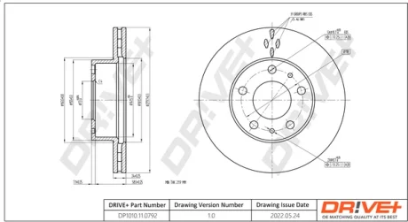 DP1010.11.0792 Drive+ - Гальмівний диск DRIVE+ DP1010110792