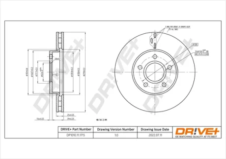 DP1010.11.1715 Drive+ - Гальмівний диск DRIVE+ DP1010111715
