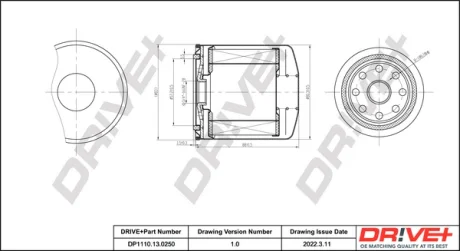 DP1110.13.0250 Drive+ Фільтр палива (аналог WF8172) DRIVE+ DP1110130250