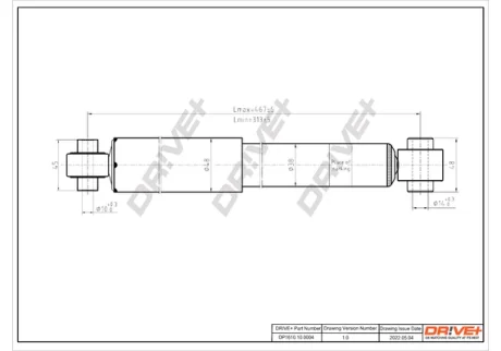 DP1610.10.0004 Drive+ Амортизатор (задній) C2/C3-1007 DRIVE+ DP1610100004