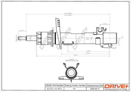 DP1610.10.0011 Drive+ Амортизатор (передній) Seat Ibiza V 1.2 08- (Газ) DRIVE+ DP1610100011