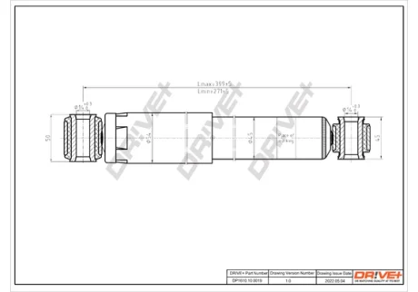 DP1610.10.0019 Drive+ Амортизатор (задній) Renault Kangoo 08- (довга база)/MB Citan 1.5CDI 12- (Газ) DRIVE+ DP1610100019