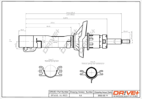 DP1610.10.0023 Drive+ Амортизатор (передній) Skoda Octavia/VW Golf IV 97- (Газ) DRIVE+ DP1610100023