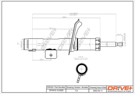 DP1610.10.0025 Drive+ Амортизатор (передній) Citroen Berlingo/Peugeot Partner 96- (R) (Газ) DRIVE+ DP1610100025