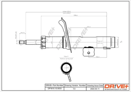 DP1610.10.0033 Drive+ Амортизатор (передній) Citroen Berlingo/Peugeot Partner 96- (L) (Газ) DRIVE+ DP1610100033