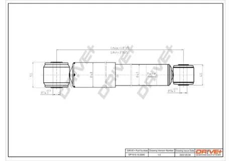 DP1610.10.0040 Drive+ Амортизатор (задній) Renault Trafic 01- (Газ) DRIVE+ DP1610100040