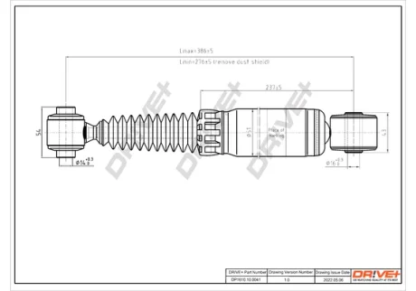 DP1610.10.0041 Drive+ Амортизатор (задній) Citroen Berlingo 1.6/ 1.6HDi 08- DRIVE+ DP1610100041