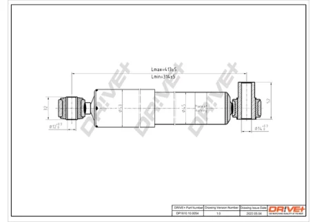 DP1610.10.0054 Drive+ Амортизатор (передній) Renault Master/Opel Movano 98-10 (Газ) DRIVE+ DP1610100054