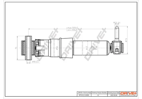 DP1610.10.0055 Drive+ Амортизатор (задній) Renault Grand Scenic III 09- (Газ) DRIVE+ DP1610100055