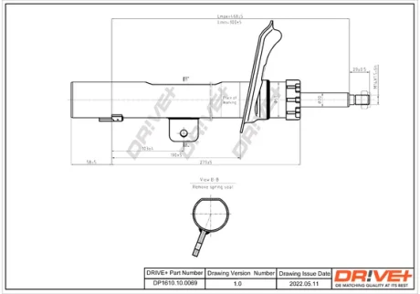 DP1610.10.0069 Drive+ Амортизатор (передній) Citroen Berlingo/Peugeot Partner 02- (R) (Газ) DRIVE+ DP1610100069