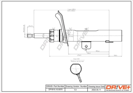 DP1610.10.0070 Drive+ Амортизатор (передній) Citroen Berlingo/Peugeot Partner 02- (L) (Газ) DRIVE+ DP1610100070