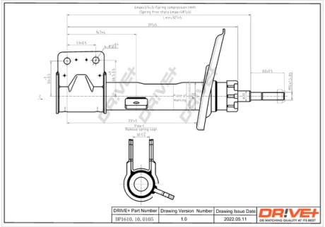 DP1610.10.0105 Drive+ Амортизатор (передній) 308 DRIVE+ DP1610100105
