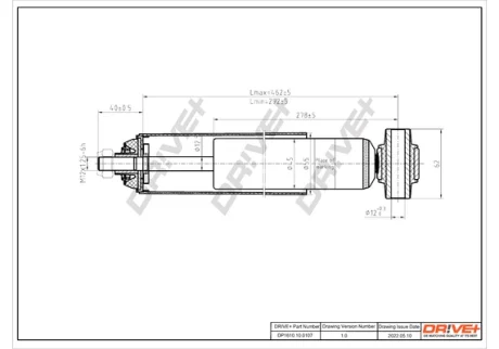 DP1610.10.0107 Drive+ Амортизатор (задній) PEUGEOT 308 II [2013], 308 SW II [2014] REAR DRIVE+ DP1610100107