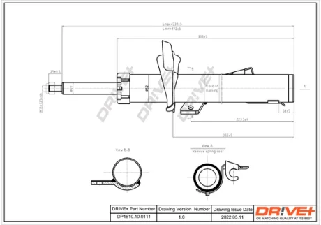 DP1610.10.0111 Drive+ Амортизатор (передній) Ford Focus 03- (R) (Газ) DRIVE+ DP1610100111