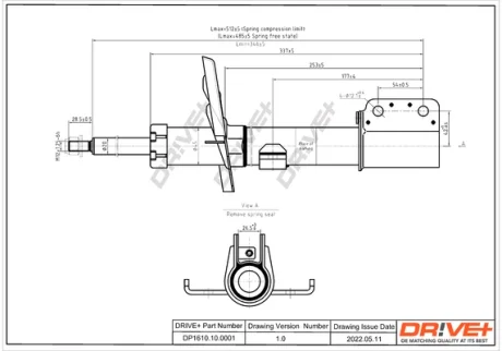 DP1610.10.0115 Drive+ Амортизатор (передній) Renault Clio III 05- (GAS) DRIVE+ DP1610100115