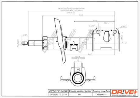 DP1610.10.0116 Drive+ Амортизатор (передній) Renault Scenic III 09- (Газ) DRIVE+ DP1610100116