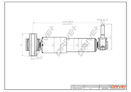 DP1610.10.0133 Drive+ Амортизатор (задній) Renault Megane II 02- (Газ) DRIVE+ DP1610100133