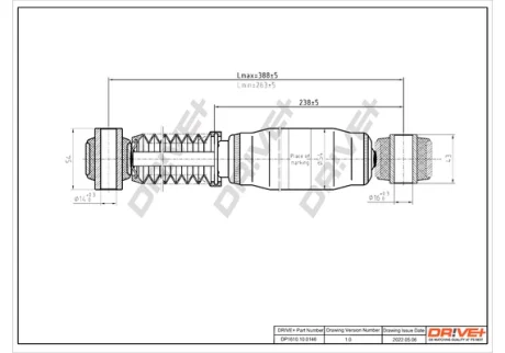 DP1610.10.0146 Drive+ Амортизатор (задній) C4 PICASSO/DS5-5008-DS5 DRIVE+ DP1610100146