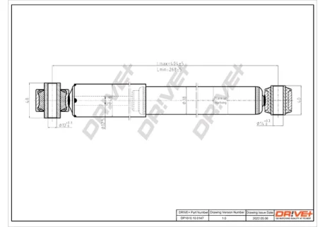 DP1610.10.0147 Drive+ Амортизатор (задній) Opel Combo 01- (ГАЗ) DRIVE+ DP1610100147