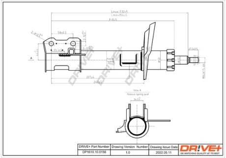 DP1610.10.0156 Drive+ Амортизатор (передній) Opel Astra H 03- (R) (Газ) DRIVE+ DP1610100156