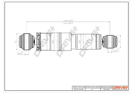 DP1610.10.0183 Drive+ Амортизатор (задній) Renault Master 2.3dci 10- (FWD) (Газ) DRIVE+ DP1610100183