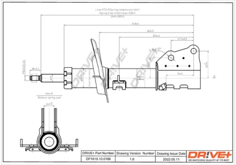 DP1610.10.0186 Drive+ Амортизатор (передній) KANGOO 2-CITAN DRIVE+ DP1610100186