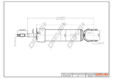 DP1610.10.0187 Drive+ Амортизатор (задній) Kia Ceed 07- DRIVE+ DP1610100187